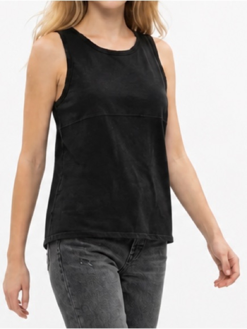 Chaser Women's Sleeveless Black Vintage Wash Tank Top Size S Casual